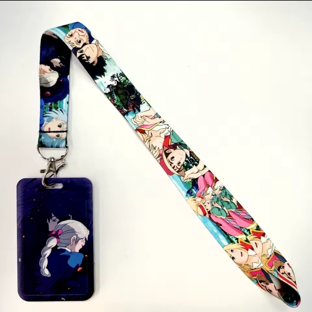 Anime Lanyard with ID Holder Howls Moving Castle Studio Ghibli